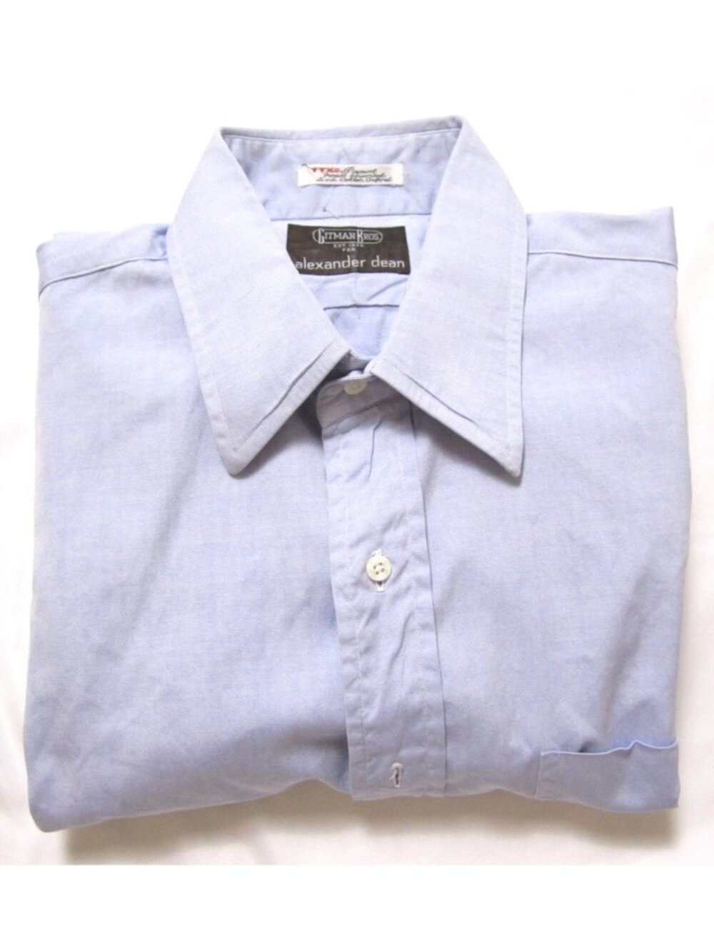 Vtg Gitman Bros. Alexander Dean‎ French Cuff Men OCBD Sz M (M397) Made in USA